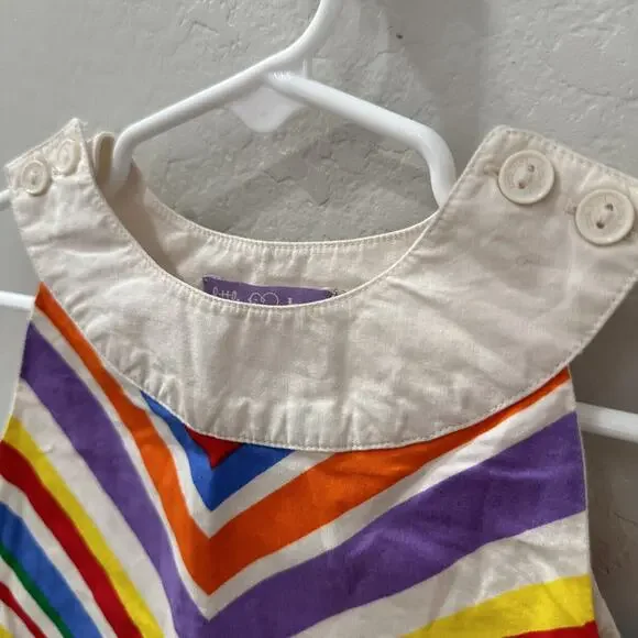 Little Bird by Jools Oliver Retro Rainbow Stripe Collar Dress - Picture 2 of 8